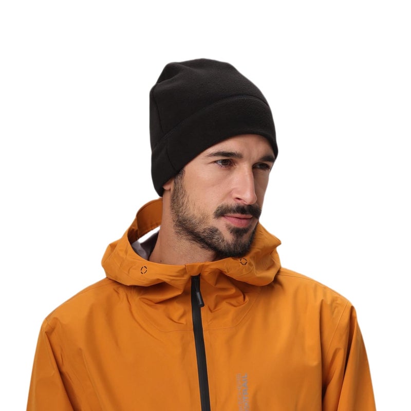 Home Prefer Winter Outdoor Skull Cap Simple Solid Daily Watch Hat Fleece Beanie Cap for Men, Black - Image 3